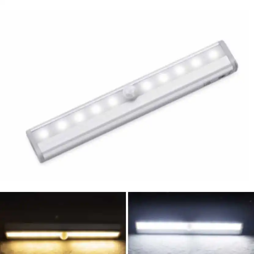 Motion Sensor LED Night Light 10 LEDs LED Closet Table Lamp Kitchen Cabinet Motion Detector Battery Powered Toilet Night Light