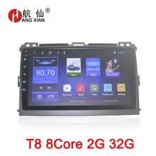 HANGXIAN 9 «octa 8 ядерный автомобильный Радио для Toyota Prado 120 2009-8,1 Android с 2G RAM автомобильный dvd-плеер 32G ROM, 2004, рулевое колесо