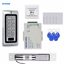 Diysecur полный 125 кГц RFID считыватель Металл клавиатуры пароль Система контроля доступа Kit+ аудио домофоны+ Питание