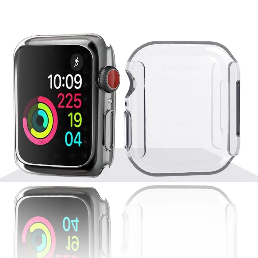 Full cover For apple watch case band 44mm/42mm 40mm/38mm iwatch 4/3/2/1 Silicone Ultra-thin Transparent watch case cover shell Full cover For apple watch case band 44mm/42mm 40mm/38mm iwatch 4/3/2/1 Silicone Ultra-thin Transparent watch case cover shell