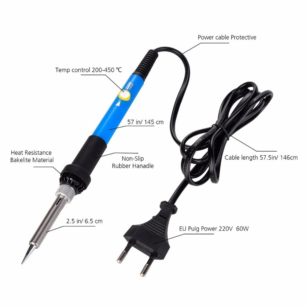 

60W Electric Soldering Iron Kit with Adjustable Temperature Welding Iron Tips Set LKS99