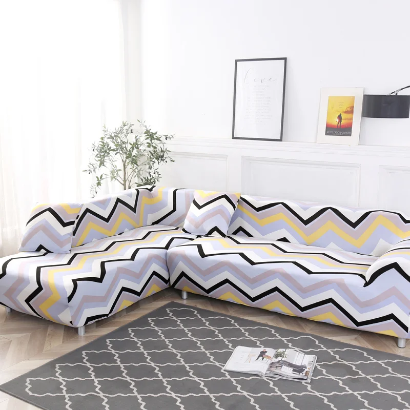 Геометрический Набор чехлов для дивана, эластичный чехол для дивана для гостиной, набор из 2 предметов, подходит для углового шезлонга, дивана - Цвет: Color 21