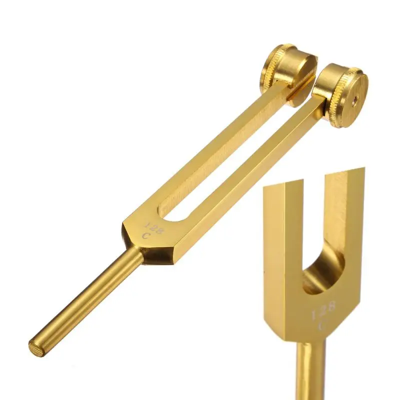 

Gold 128Hz Frequency Neural Tuning Mining Ear Tuners Testing Fork Aluminum Test Equipment Mallet Striking Hammer For Ear Care