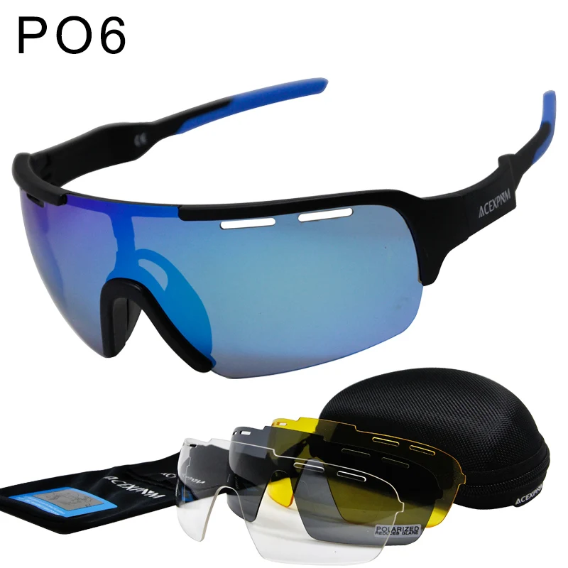 ACEXPNM Brand New Men Polarized Cycling Glasses Outdoor Sports Cycling Goggles TR90 Mountain Bike Cycling Sunglasses Eyewear - Цвет: PO6