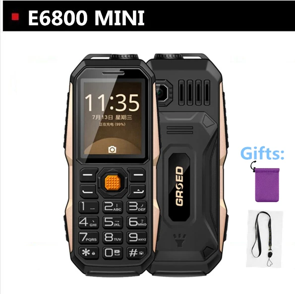 

mini Phone 3800Mah Big Battery Russian language keyboard LED Flash Light Power Bank elder student Phone Shockproof Dustproof