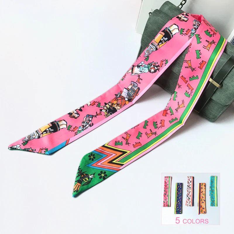 

Fashion Choker Women Silk Skinny Scarf Small Bag Handle decoration Cute Cartoon Dog Magic Headband NEW [1261]