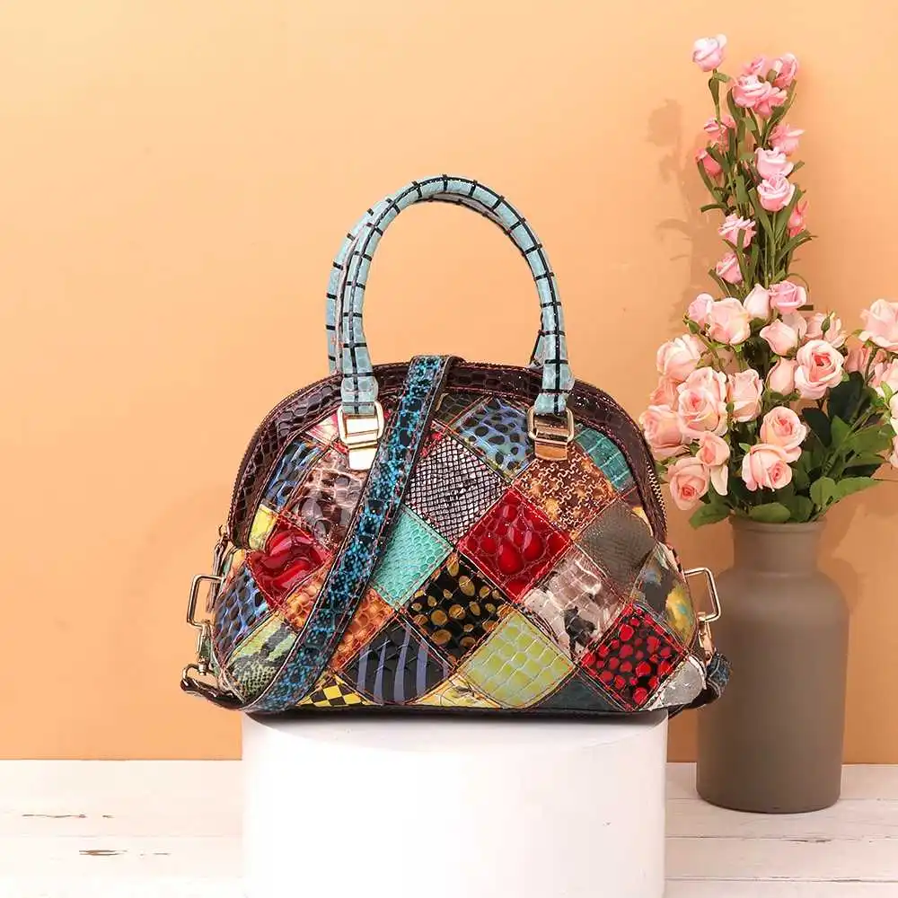 Роскошные дизайнерские женские ручные сумки из натуральной кожи, богемные цветочные сумки через плечо, винтажные Лоскутные сумочки, женские сумки
