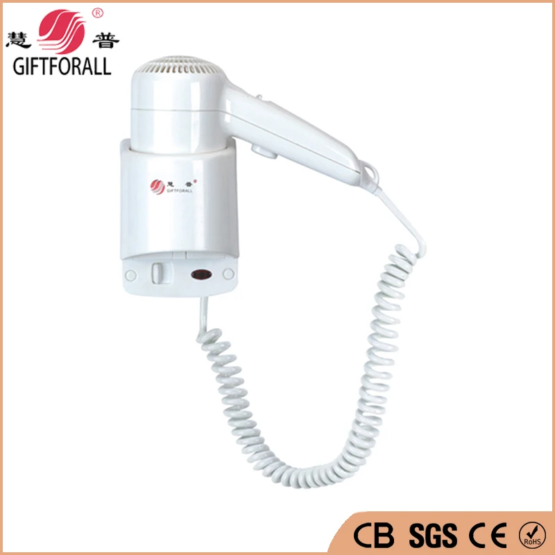 Giftforall Ce Rohs Sgs Cb Certification Wall Mounted Hotel Hair Dryer