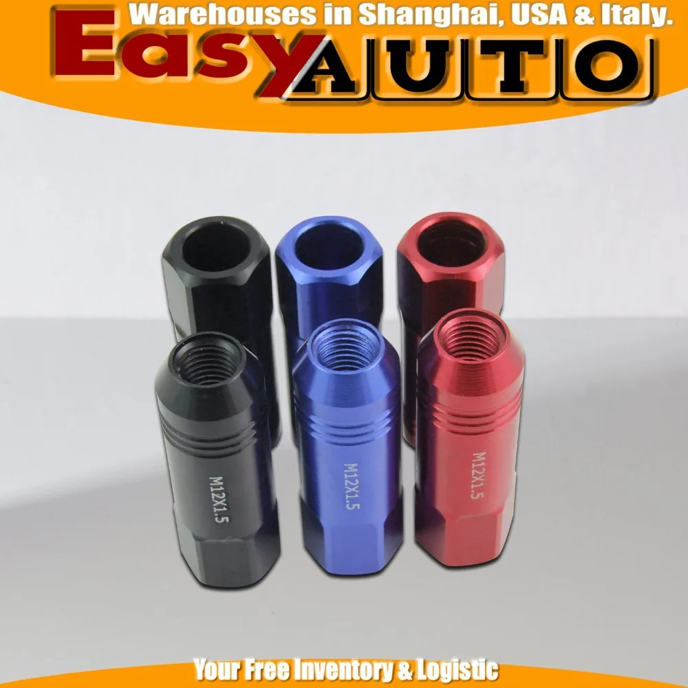 Aluminum 20pcs 60mm m12 x 1 5 wheel nuts racing lug wheel nuts wheel