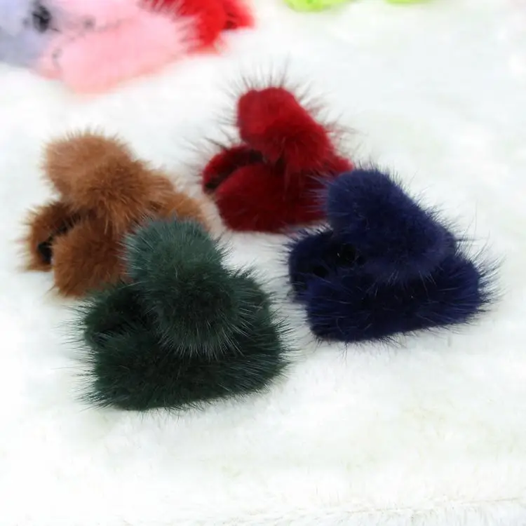 Средняя Высококачественная норковая шпилька Mao, меховые аксессуары для волос, корейский женский головной убор для взрослых и детей