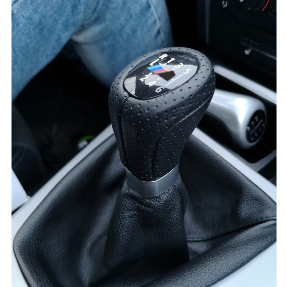 Стайлинга автомобилей 5 Скорость 6 Скорость Шестерни рычаг переключения передач с загрузки Стик для BMW E87 X1 аксессуары оставили диск с М логотип