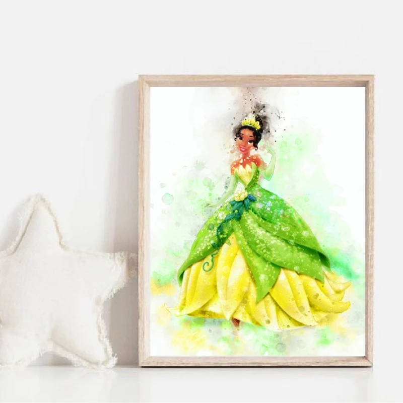 Watercolor Princess Wall Print