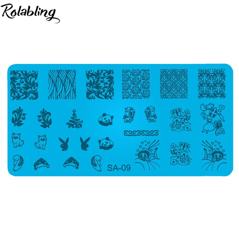 1pc new designs nail art stencils stamping template polish print nail