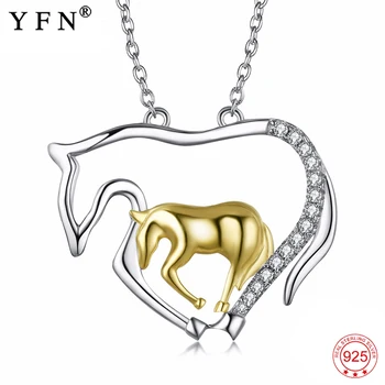

PYX0193 100% Fine 925 Sterling Silver Horse Necklace Horse Mother & Child Mother Love Pendants Necklaces Fashion Jewelry For Mom