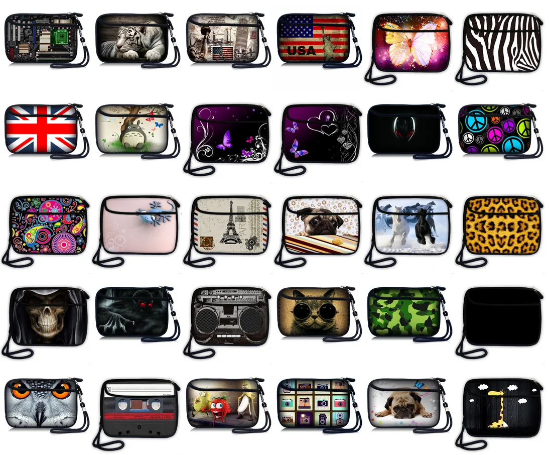 

Colorful Coin Purses Card Holder Soft Wallets Waterproof Mobile Phone Bag Protector Handbag Hard Disk Bags with Strap Pocket