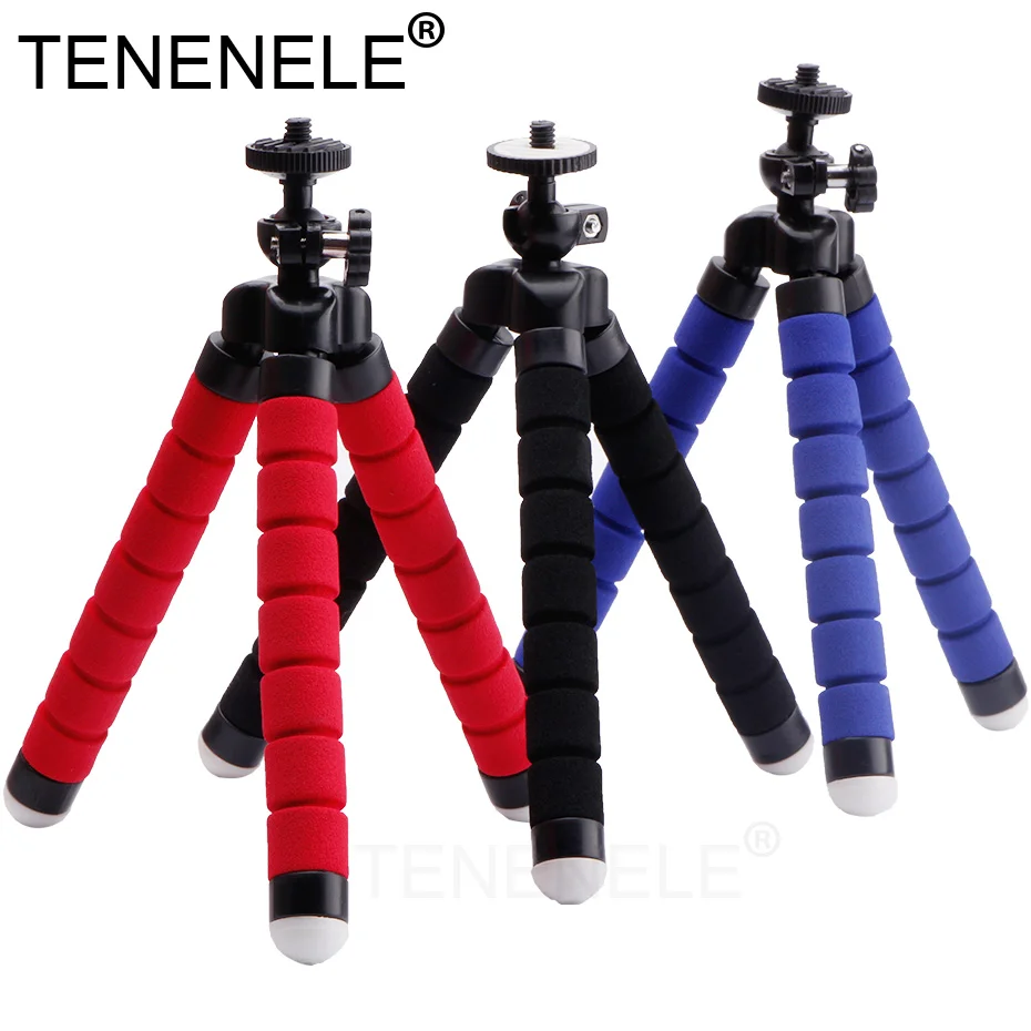 Гибкий мини Трипод TENENELE с губкой и осьминог держатель на мобильный телефон