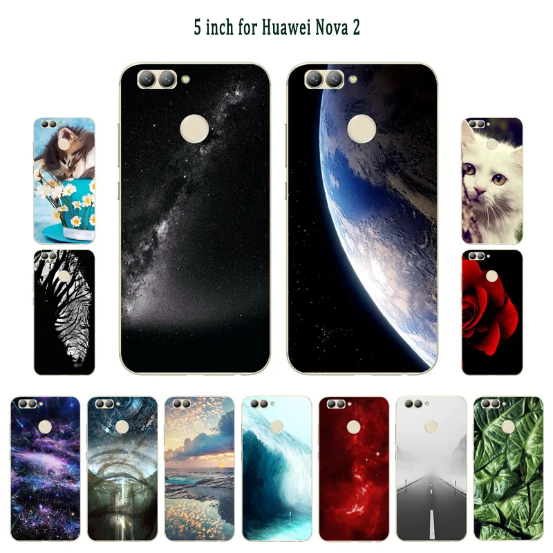 for Huawei Nova 2 Case 5.0 inch Sleeping Painted TPU Cover For plus Soft Silicon Phone Back Skin | Мобильные телефоны и