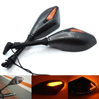 

Motorcycle LED Turn Lights Side Mirrors Turn Signal Indicator Rearview Mirror for Kawasaki ZX6R ZX636 ZX10R Z1000 Z750R Z1000SX