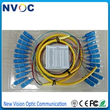 2 шт./лот, 1,5 м Одномодовый, G652D, 50 см от кабеля к разъему, 0,9 мм, ПВХ Куртка 12 ядер SC 1,5 м один косичка волоконно-оптическая косичка