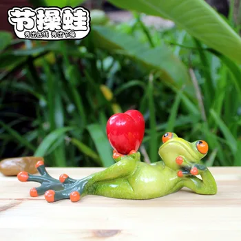 

New Pastoral Handicraft Resin Frog Display Fashion Exotic Flowers Birthday Funny Festival Gifts