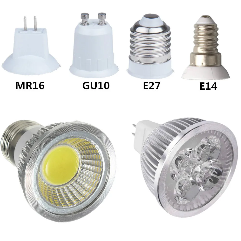 Светодиодный прожектор 12v MR16 cob Лампа 220v GU10 E27 E14 3w 5w 7w теплый белый 3000k природа 4000k
