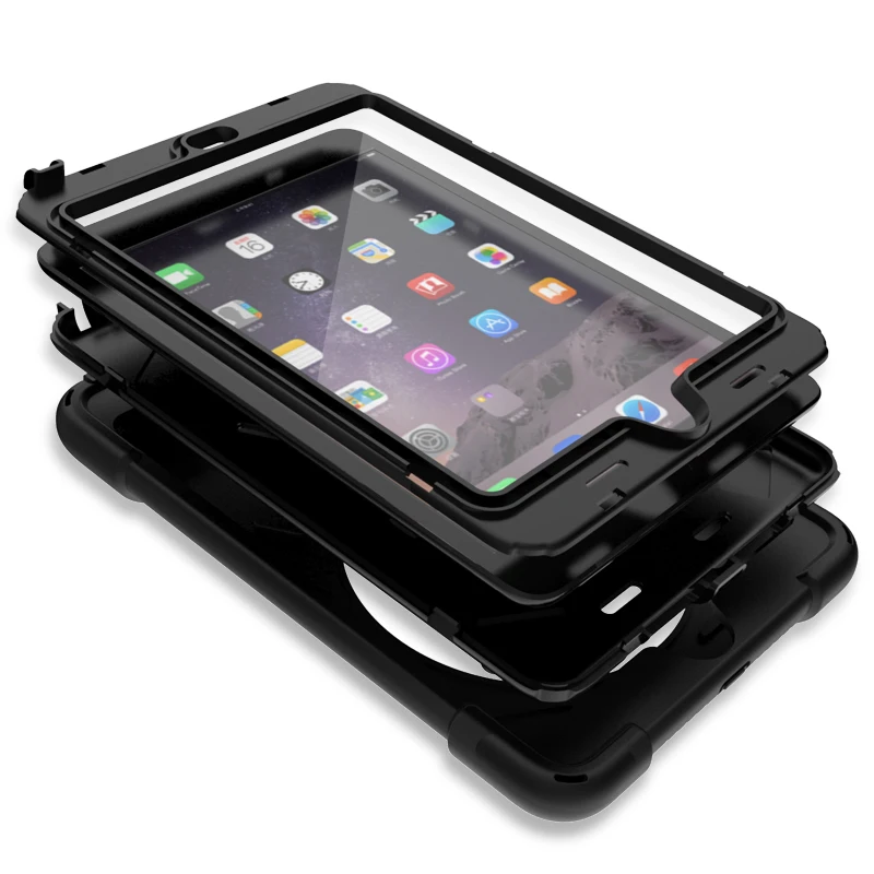 Чехол для IPad mini 1 2 3 mini 2 mini 3 Tablet, прочный ударопрочный вращающийся защитный чехол с подставкой+ плечевой ремень