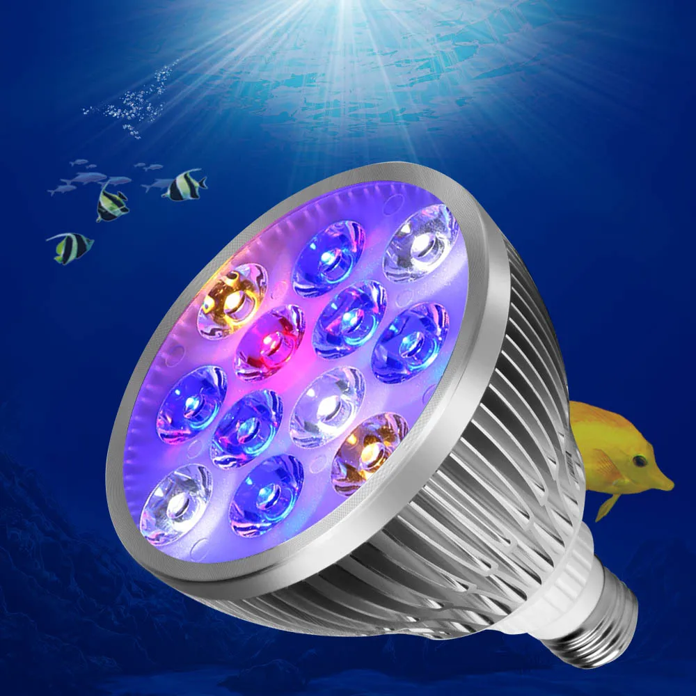 54W 36W Freshwater Saltwater aquarium lighting Marine Reef aquariums Fish tank lights Coral grow Aquatic plants E27 led light (1)