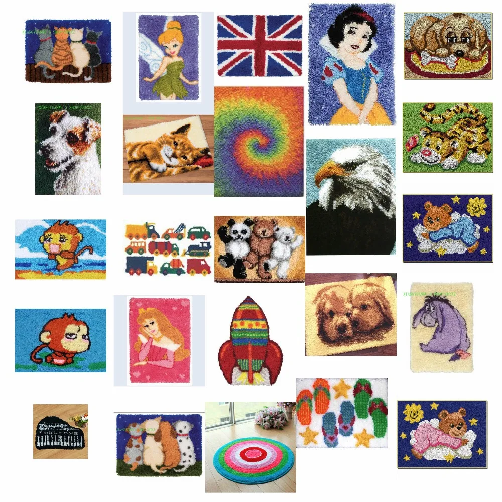 

animal 11 Cushion Latch Hook Kit Pillow Mat DIY Craft Flower 42CM 42CM Cross Stitch Needlework Crocheting Cushion Embroidery