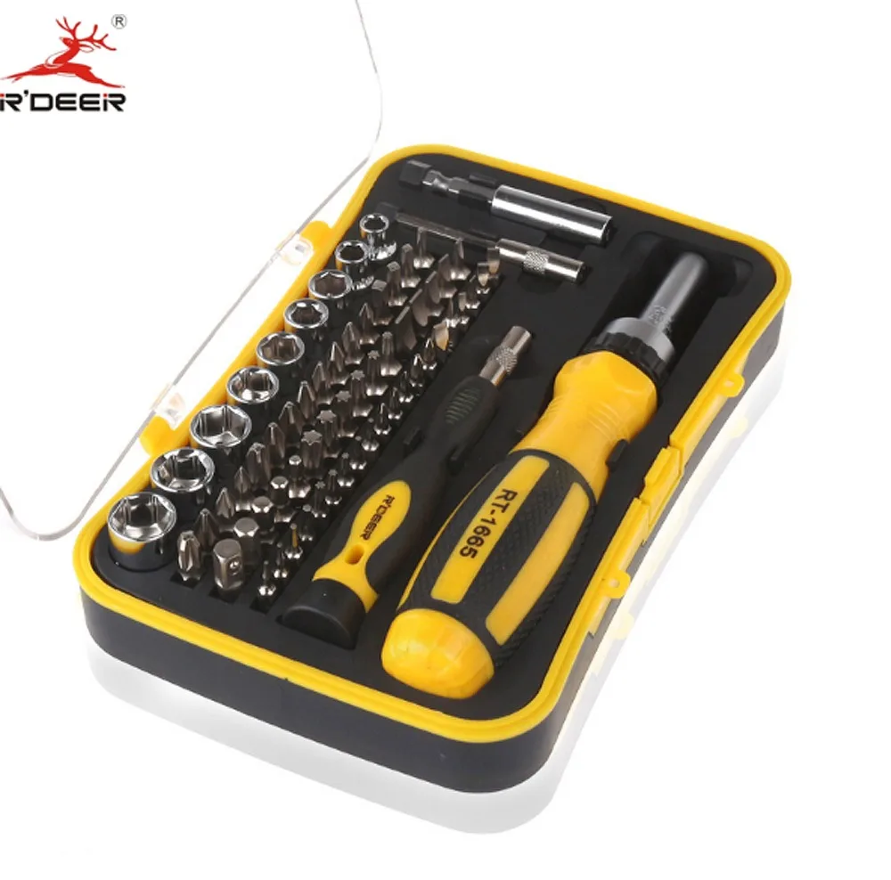 

Screwdriver Set 65 Pcs/set Hand Tools Ratchet Wheel Type Magnetic Screwdrivers Combination Phillips Slotted Gator Grip