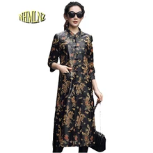 Осенняя Новая высококачественная китайская Ветровка из натуральной кожи, куртка средней длины с принтом, удобная женская кожаная куртка LH11