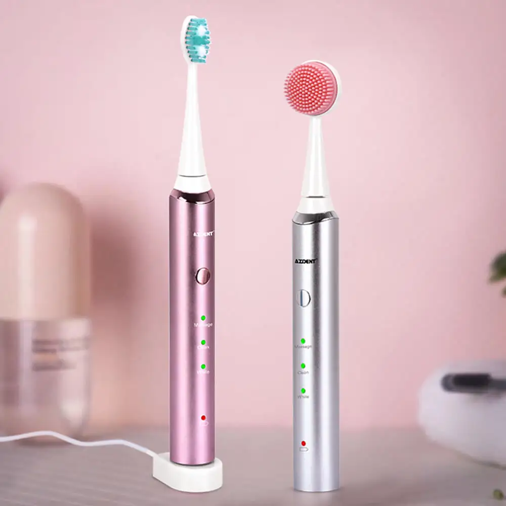 

3 in 1 Sonic Electric Toothbrush USB Inductive Rechargable Automatic Toothbrush Tooth Cleaning + Washing Face Massage Function