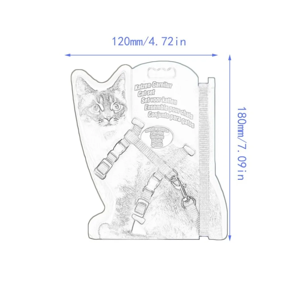 Поводок для кошек нагрудный ремень I-shaped вертикальная полоса дышащая сетка регулируемый поводок для кошек нейлоновый материал