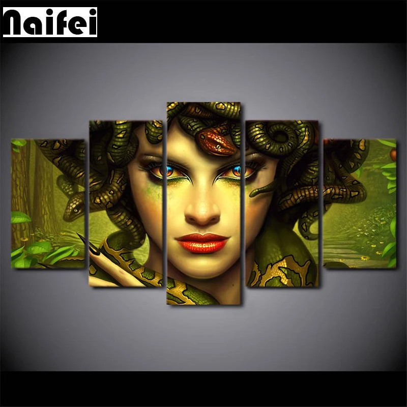 

Full Square/Round Drill 5D DIY Diamond Painting snake woman Art Embroidery Cross Stitch 3d Home Decor diamond mosaic goddess