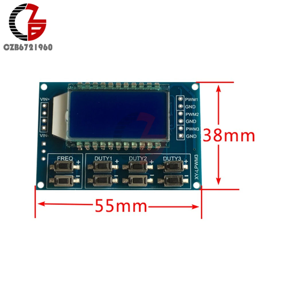 Регулируемый pwm генератор сигналов Модуль 3,3-30 в 1Hz-150 кГц прямоугольная волна цифровой ЖК-дисплей Дисплей 3 канала частота импульсов рабочий цикл