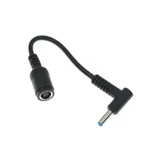 Conversor adaptador de corriente de Punta macho, 90 grados, 7,4x5,0mm, hembra a 4,5x3,0mm, Cable para Hp, Dell, ordenador portátil