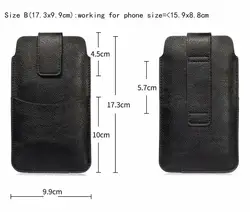 PU Leather Waist Belt Phone Pouch Case ((L)5.5 - 6.7 inch K)