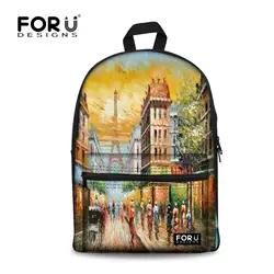 Новый известный бренд дизайн Эйфелева башня Венеция картина маслом школьные сумки для девочек-подростков молодых женщин ранцы mochila feminina