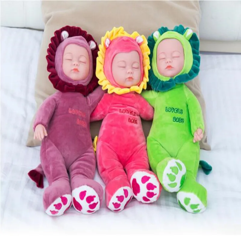 

Hot Sale New 25CM Plush Stuffed Toys Baby Dolls Reborn Colorful Sleep Doll Toy For Kids Sleep Kids Plush doll For Girl Toys Gift