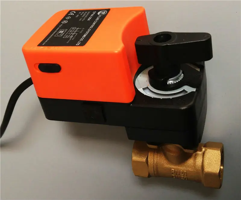 

1 1/2" AC/DC24V Motorized ball valve, ON/OFF type, DN40 with manual override can open any angle for water treatment