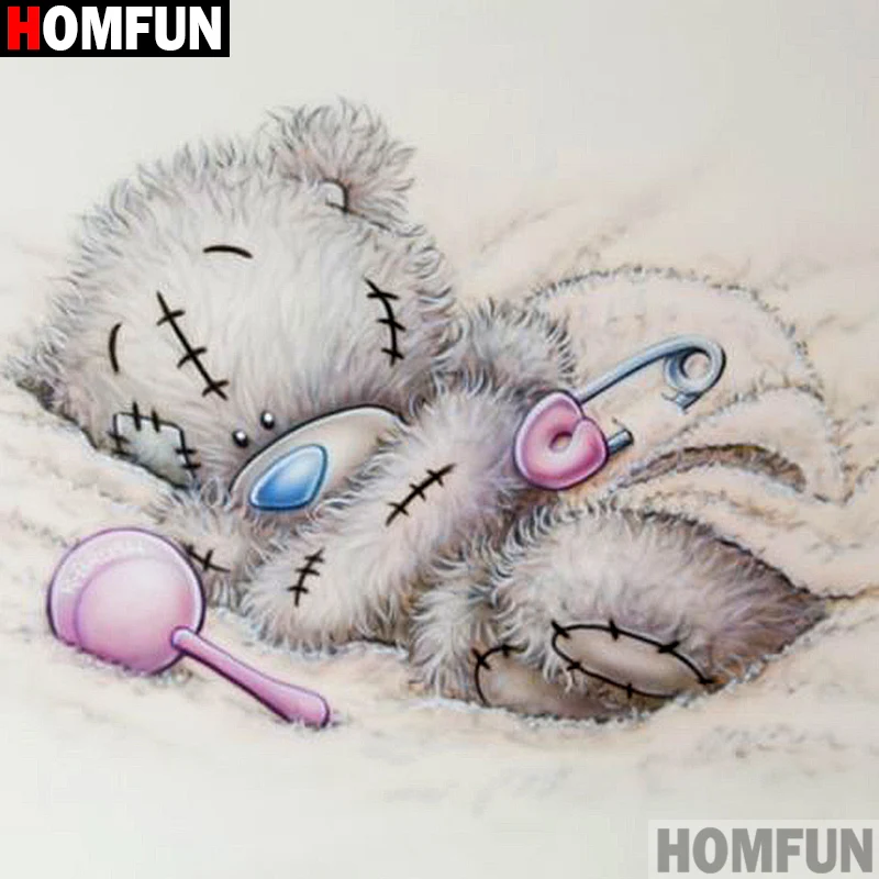 

Homfun Full Square/Round Drill 5D DIY Diamond Painting "Cartoon bear" 3D Embroidery Cross Stitch Home Decor Gift A12285