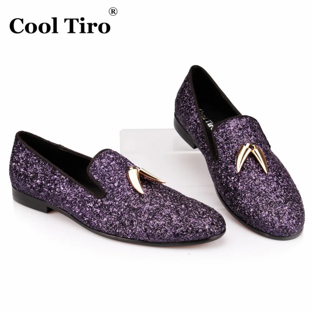 Purple Gold Glistening Glitter Loafers (2)