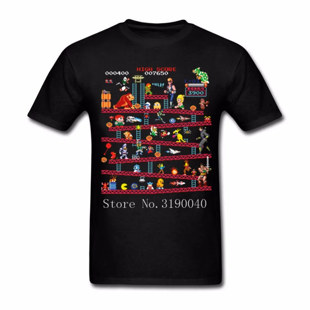 1980s Arcade Heroes T Shirt Men funny Tops Brand Short Sleeved Gamer Tees Shirts Wholesalers