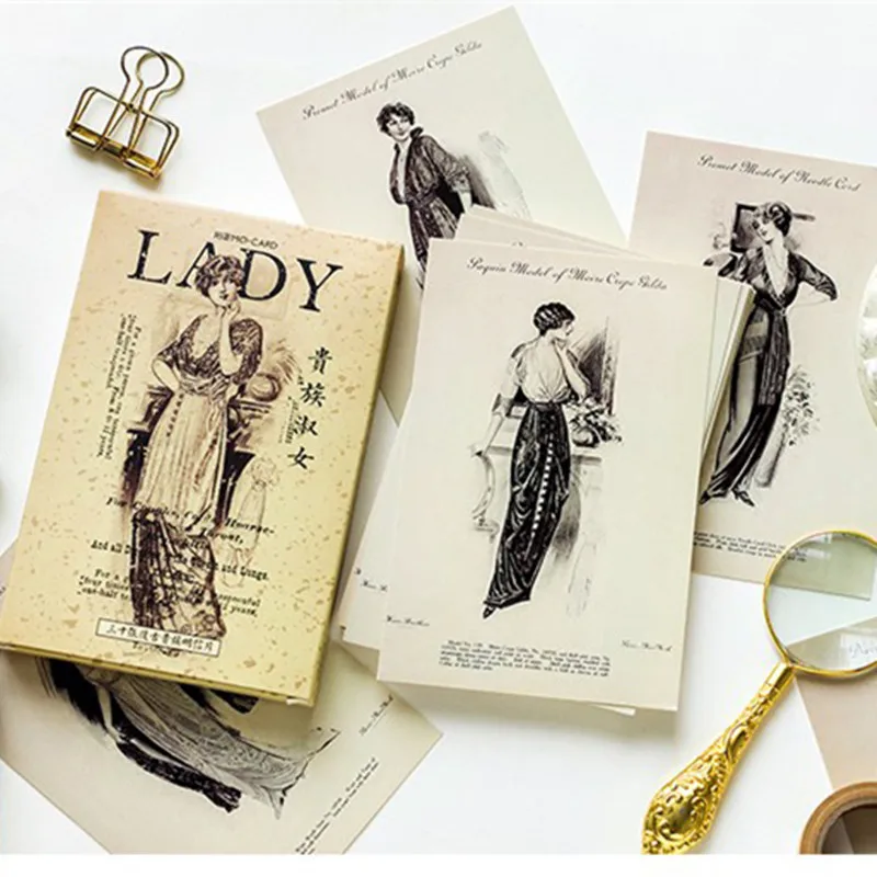 

MO.Card noble lady postcard greeting card Letter paper bookmark 1 lot = 1 pack = 30 pcs