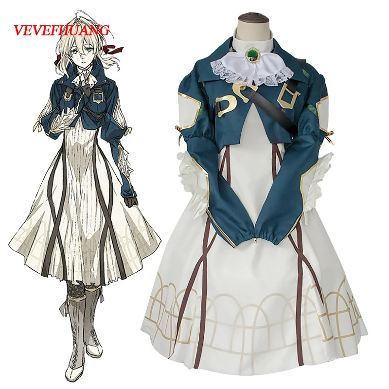 

VEVEFUANG Violet Evergarden Cosplay Anime Violet Evergarden Costume Women Japanese Anime Costume Dress