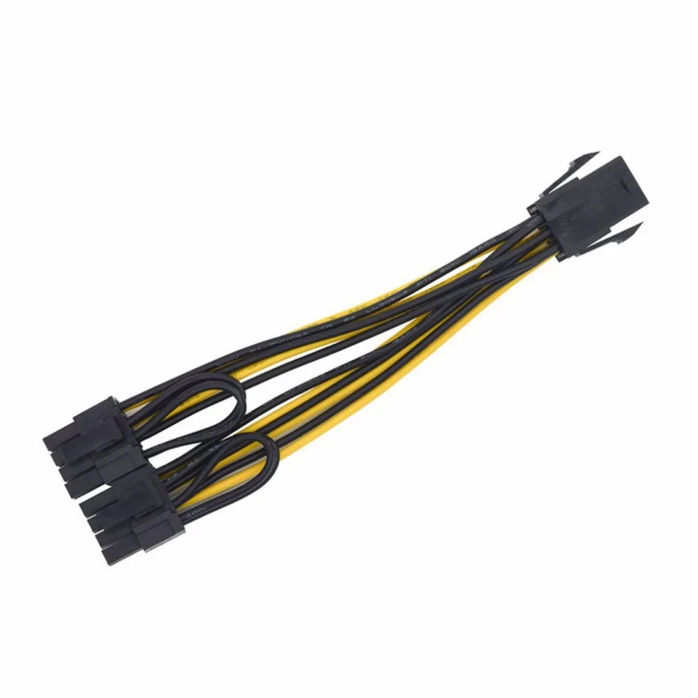 

2pcs PCIE 6pin To 2 Times 8pin Transfer Line Terminal Video Card Transfer Line Extension Line 6P Switch Double 8P Power Line