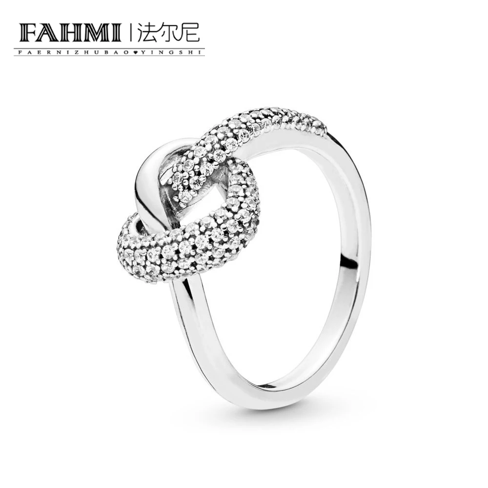 

FAHMI 100% 925 Sterling Silver 198086CZ Knotted Heart Ring Brand 2019 Mother's Day Fashion Women's Original Jewelry Wholesale