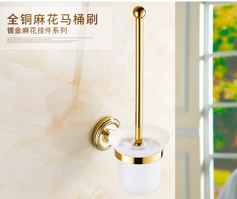 All-copper bath towel rack gold-plated single faucet European style bathroom creative paper towel rack towel ring