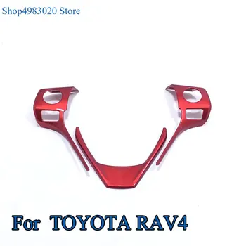 

For Toyota RAV4 RAV 4 2014 2015 2016 2017 ABS Chrome Inner Steering Wheel Decoration Cover Trim Stikers Car Styling Accessories
