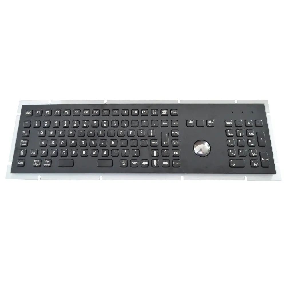 Stainless steel metal keyboard with trackball and numeric keypad,103