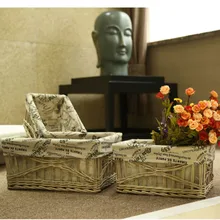 Домашние декоративные плетеные корзины ручной работы для цветов, большие плетеные корзины из ротанга, плетеная коробка для хранения